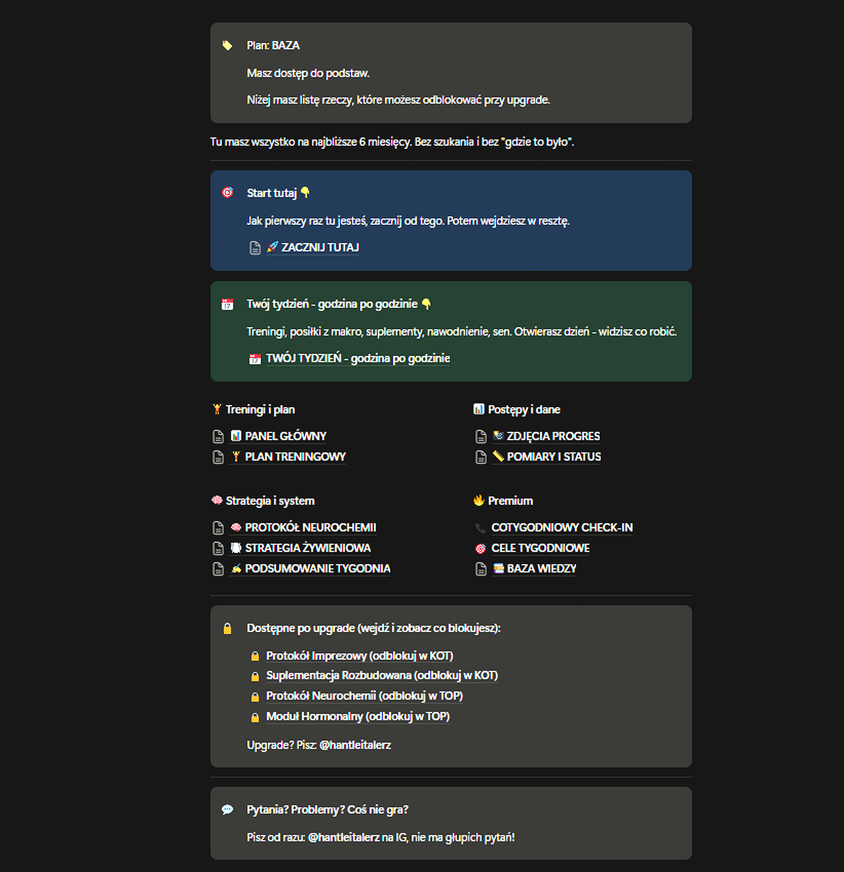 Twoja dedykowana baza Notion - protokoły weekendowe, mózgowe, hormonalne